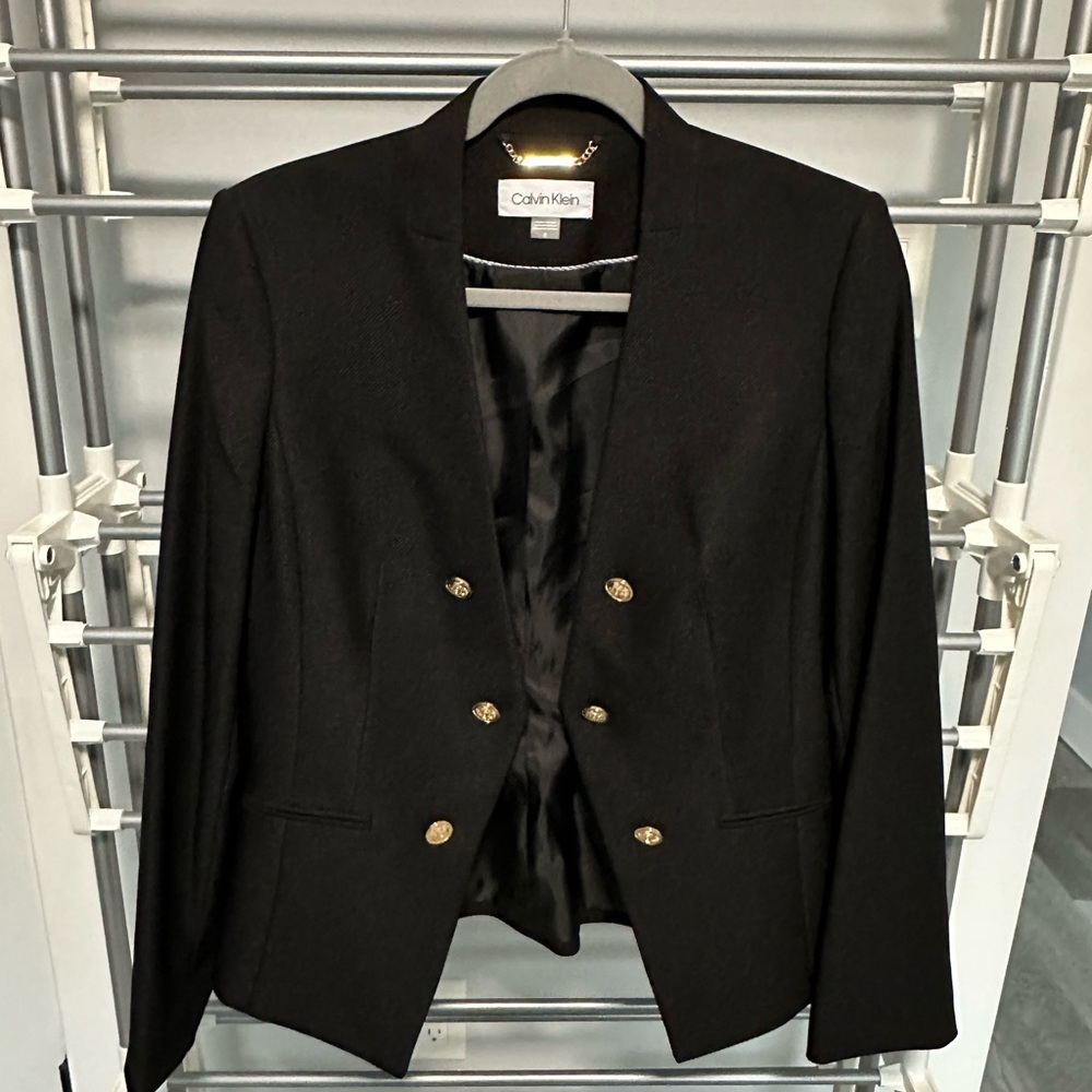 NWOT Calvin Klein Black Blazer with Gold buttons